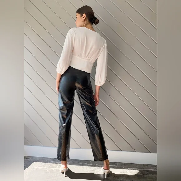 Aritzia Wilfred Romance Me Blouse Lace-trimmed V-neck Corset Size XXS - Picture 7 of 14